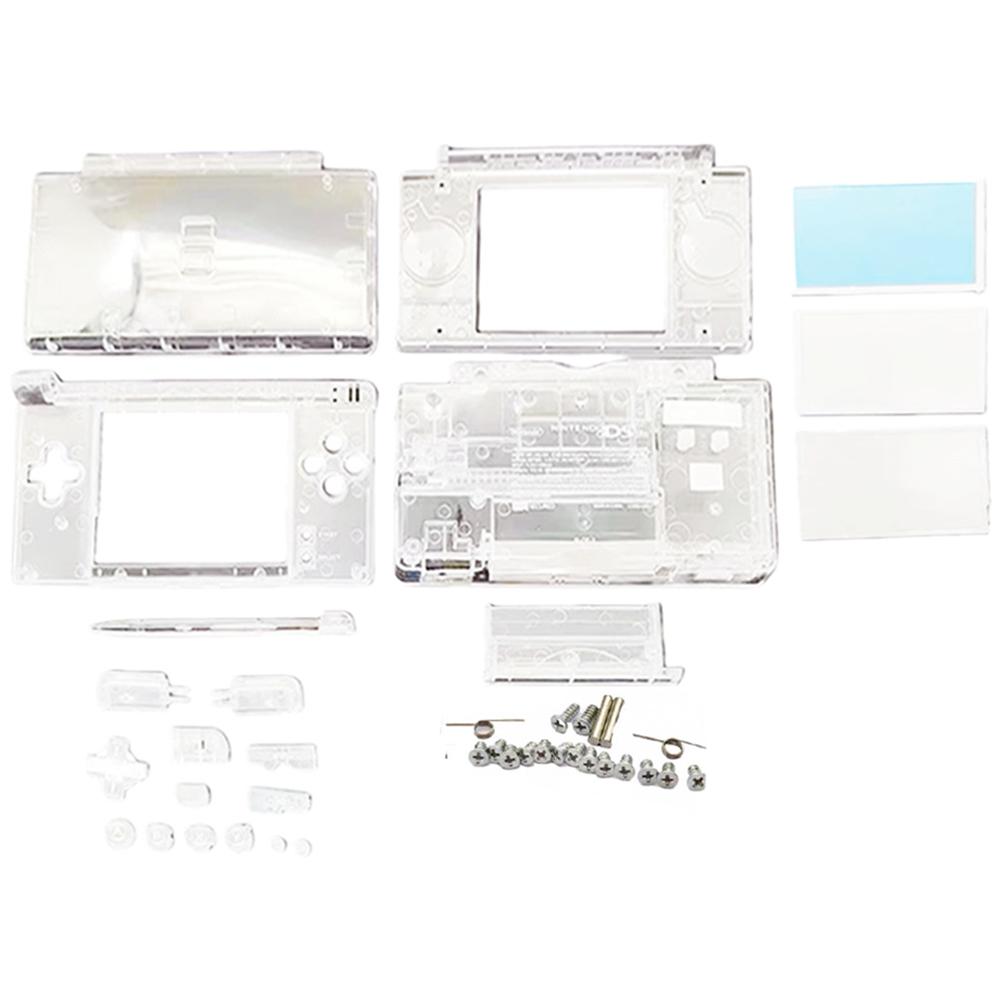 Transparante Volledige Behuizing voor Nintendo DS Lite NDSL Vervangingsschaal Kit met Knoppen Schroeven 6 Kleuren Transparante NDSL DIY Cover