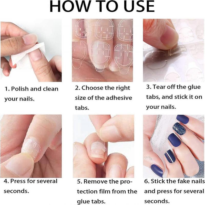 360pcs (15 Sheets) Adhesive Tabs Ultrathin Waterproof Breathable Double-Sided Jelly Fake Nail Sticker Super Sticky False Nail Glue Sticker Transparent
