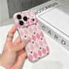 Cute Sweet Pink Argyle Heart Diamond Checkered Art Graphic Film Aesthetic Protective Shockproof Bumper Phone Case For iPhone 14 15 16 Pro Max Plus