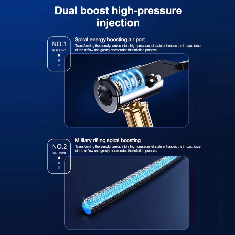 Compresor de aer auto 220W Pompă de aer portabilă Dispozitiv de umflare pentru mașină Detectarea presiunii în anvelope Afișaj digital pentru mașină Pompă automată de umflare a anvelopelor