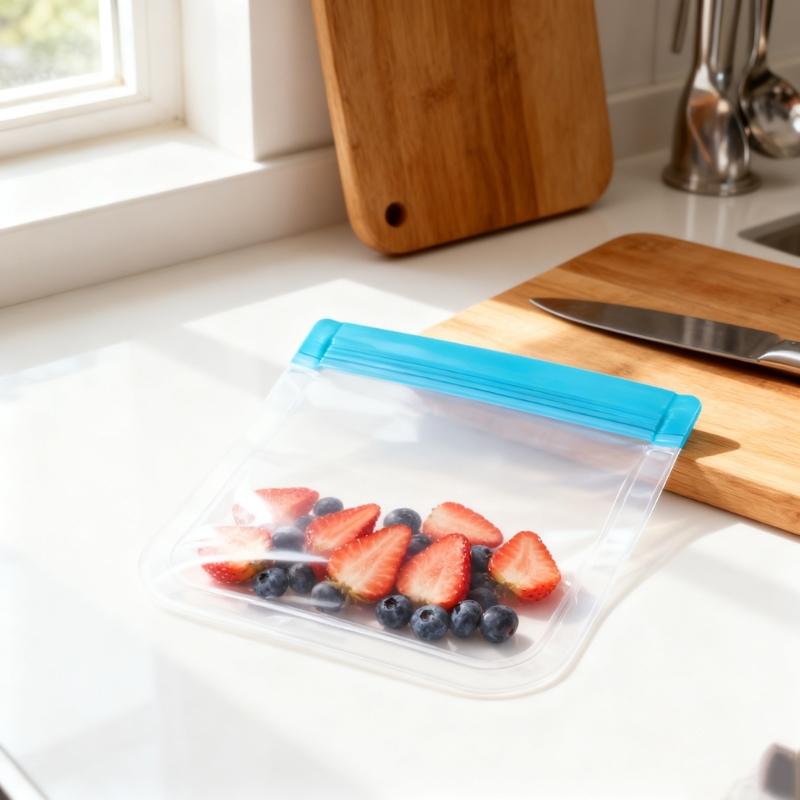 10pcs Durable PEVA Freezer Bags Heavy Duty Seal Clear Design Space Saving Food Containers for Homes Kitchen Use