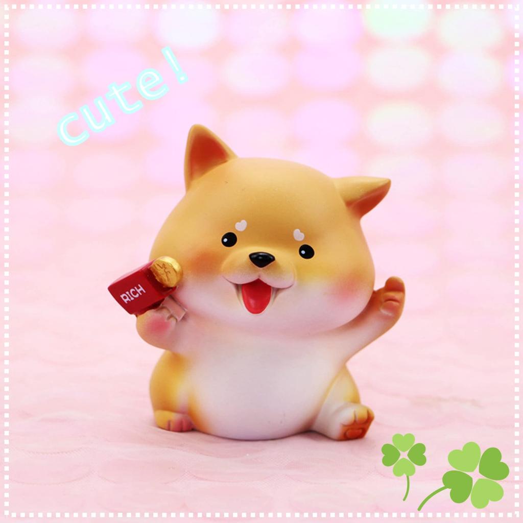 Leiasnow Shiba Inu Set Dekorative Auto Shiba Innendekoration von 4 Kleinen Shiba Figuren, 4, Artikel, Zubehör, Inu, (Set Inu)