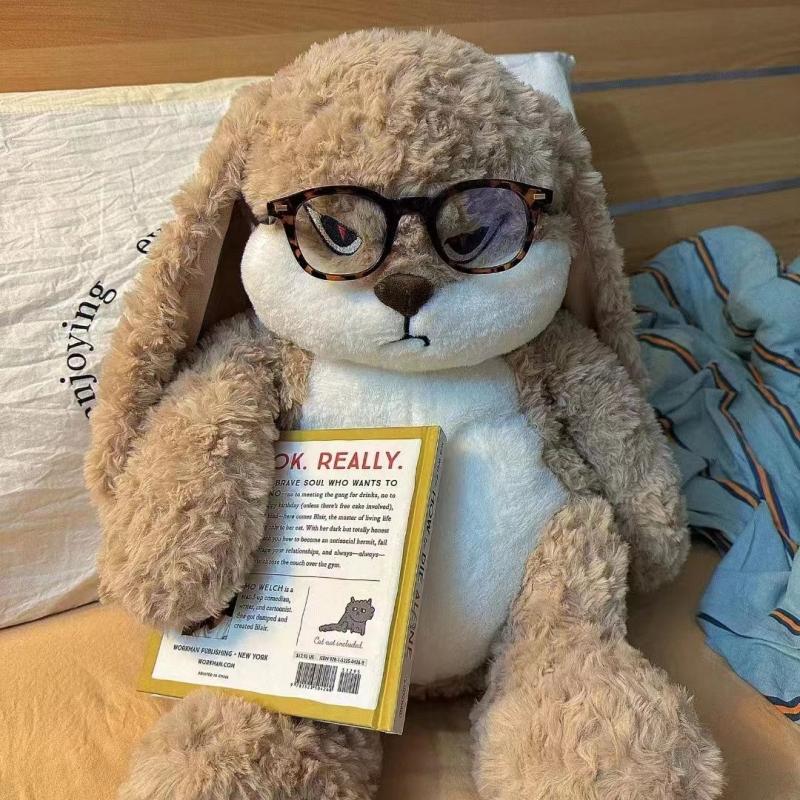 35Cm Angry Rabbit Plush Toy Cute Animal Plushie Doll Kawaii Stuffed Soft Toys Model Give Children Birthday Gifts Cute Ornament