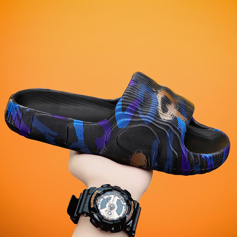 Men's Camouflage Plus Size Casual Sandals & Slippers - One-Strap Stepping Comfort for Beach & Everyday Wear.