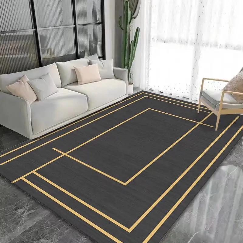 Nordic Geometric Gray Living Room Carpet Decoration Home Modern Luxury Sofa Side Lounge Rugs Non-slip Bedroom Coffee Tables Mat