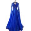 European and American elegant flying sleeves A-shaped skirt evening dress performance support banquet performance long dress LA11111