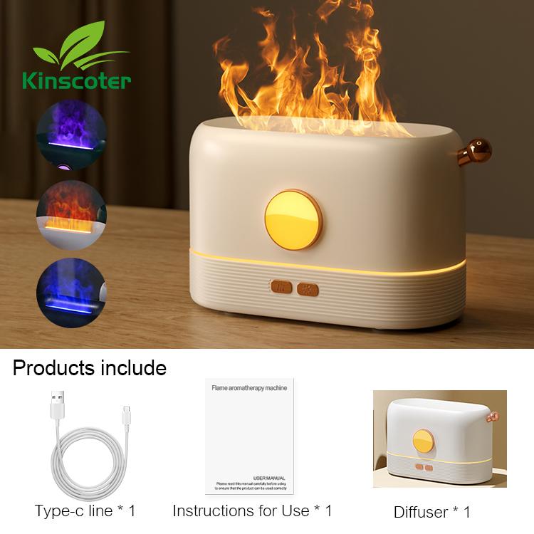 Flame Air Humidifier Portable Usb 180ml 200ml Realistic Fire Sprayer Essential Oil Aroma Diffuser