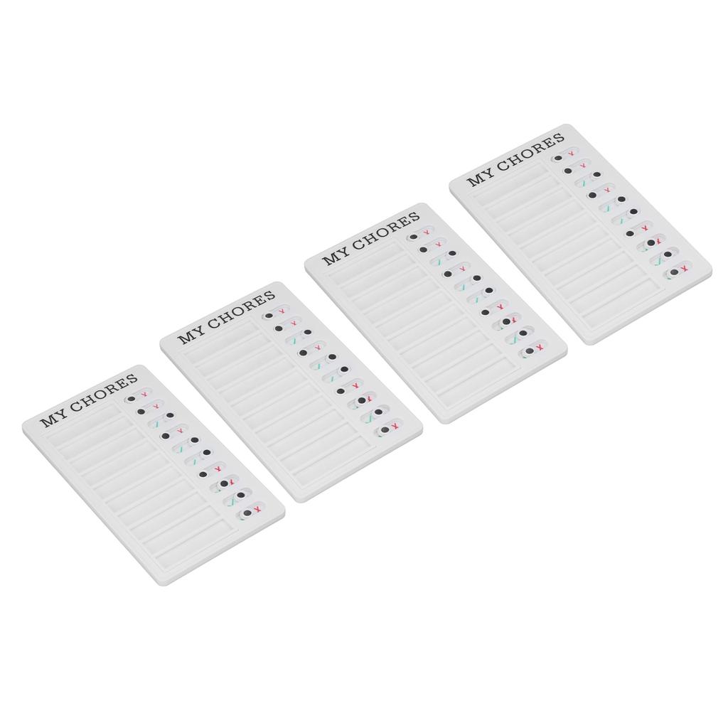 4pcs Checklist Board DIY Production Recyclable Portable Chore Checklist Detachable Chore Chart for