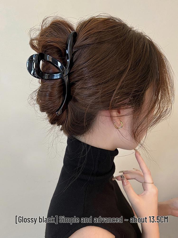 Premium Coffee-Colored Frosted Hairpin - Large All-Match Shark Clip for Elegant Hairstyles