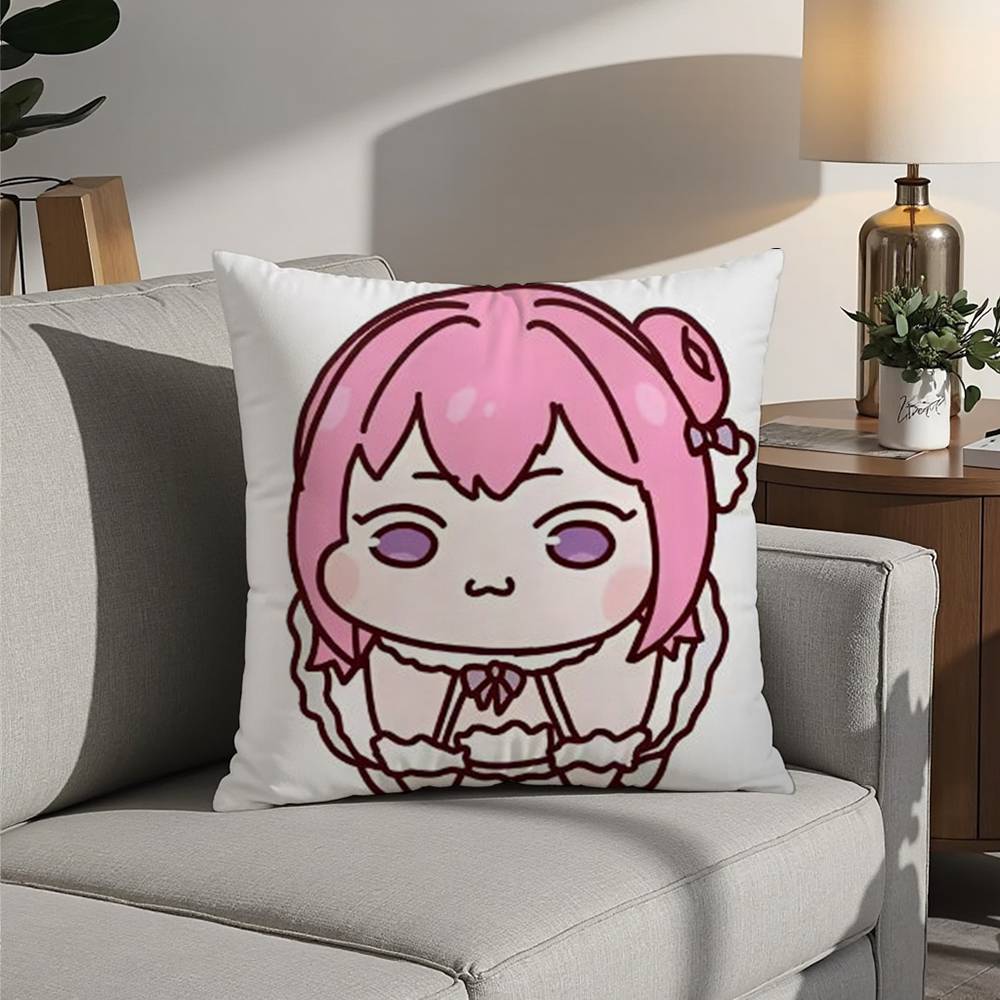 N-Nikke DORO Doll Dog Pillow Case Sofa Decorative Home Double-sided Printing Short Plush Cushion Pillow Cover Holiday Gift