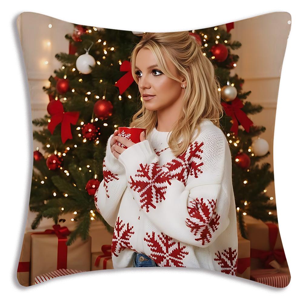 Star d-De Britneys-Spears Singer Pillow Covers Cartoon Sofa Decorative Home Double-sided Printing Short Plush Cute Cushion Cover