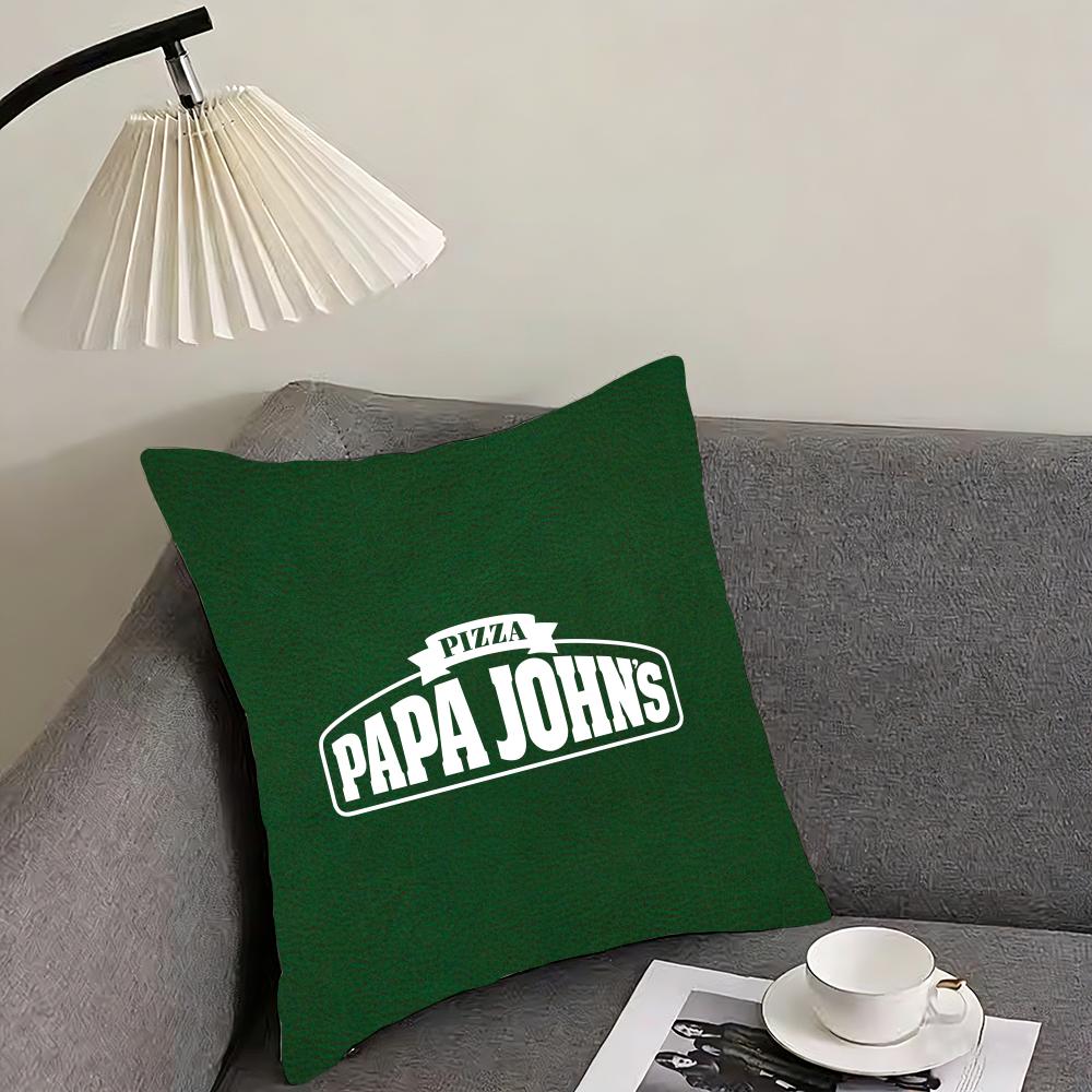 Papa John's Cushion Cover Reversible Plush Pillow Cover – For car, sofa, bedroom, perfect as a gift.
