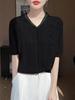 Tencel V Neck Short Sleeve T Shirt For Women Summer Lightweight Breathable Fashion
