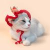 Knit Cat Christmas Santa Hat for Festival Dogs Party Costume Cosplay Dress Up Festive Reindeer Hat Photo Props for Puppy