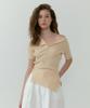 LUCIR ZU Diagonal Collar Knit (Cream)