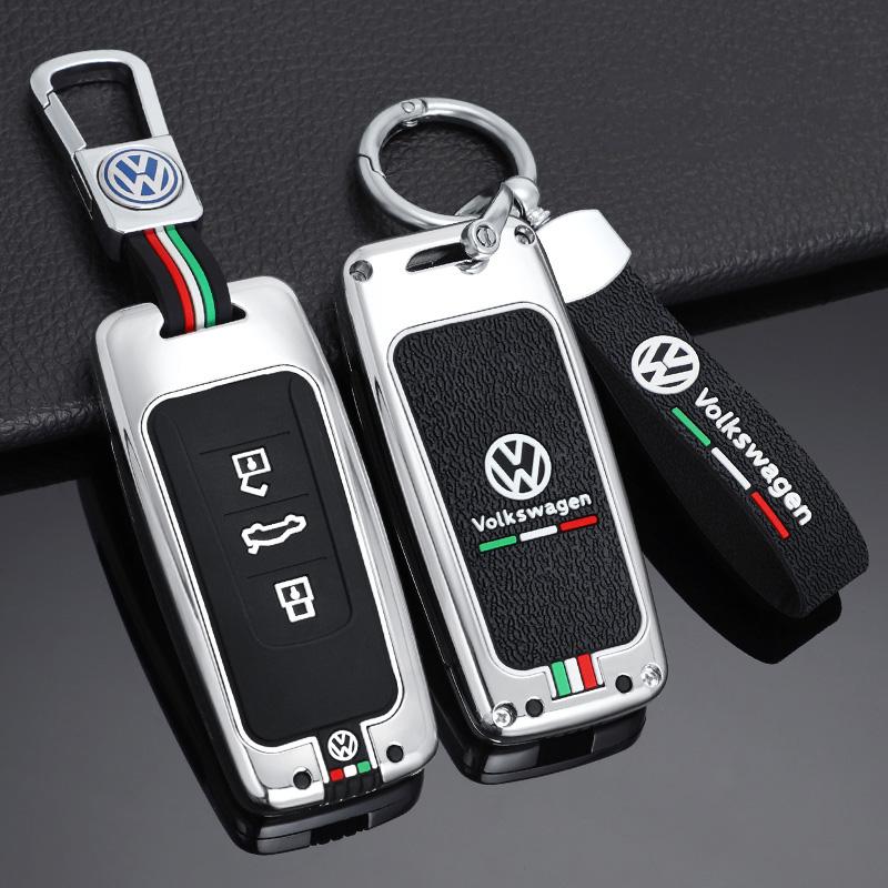 For VOLKSWAGEN VW Zinc Alloy+Silicone Car Key Bag Smart Remote Keychain For Volkswagen VW Touareg 2018 2019 2020 2021 2022 Keyri