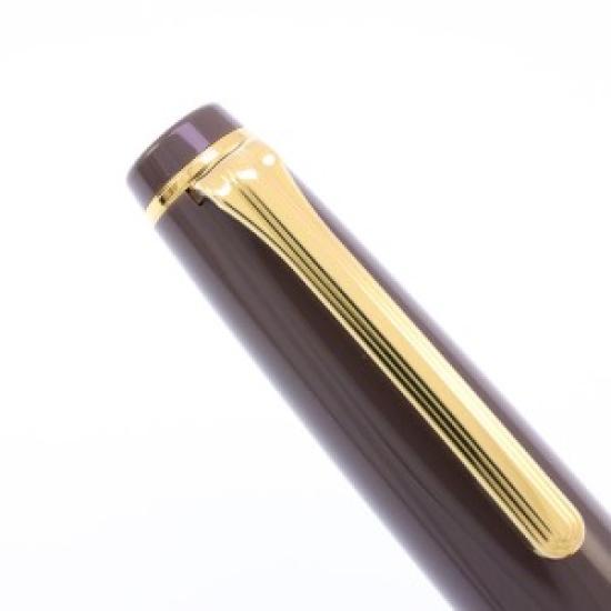 USED Sailor Professional Gear Slim Mini Fountain Pen – Gold Trim (Taupe), Medium Fine (MF)