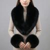 Detachable Collar Cuffs Set Soft Touch Neck Warmer Versatile Faux Fur Scarf Shawl  Evening Date