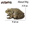 Brass Golden Toad Lucky Tea Pet Vintage Simulation Animal Figurines Miniatures Home Office Desk Ornament Car Decoration Crafts