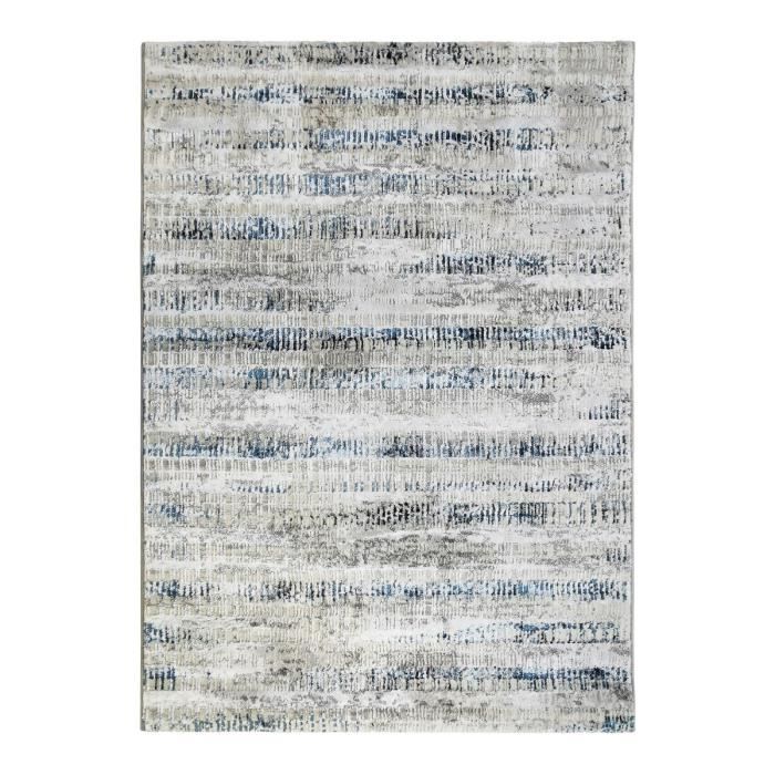 MEDIANE STRIES - Tapis graphique stries gris foncé 120 x 170 cm