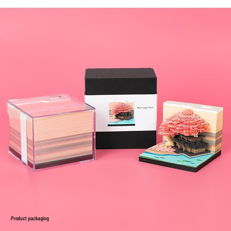 2026 3D Skulpturaler Haftnotizenkalender: Kreative Blumenrispen & Personalisierbare Ziergeschenke