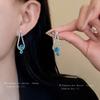 European and American diamond-set flower stud earrings bracelet necklace set fashion temperament collarbone chain versatile dress jewelry women