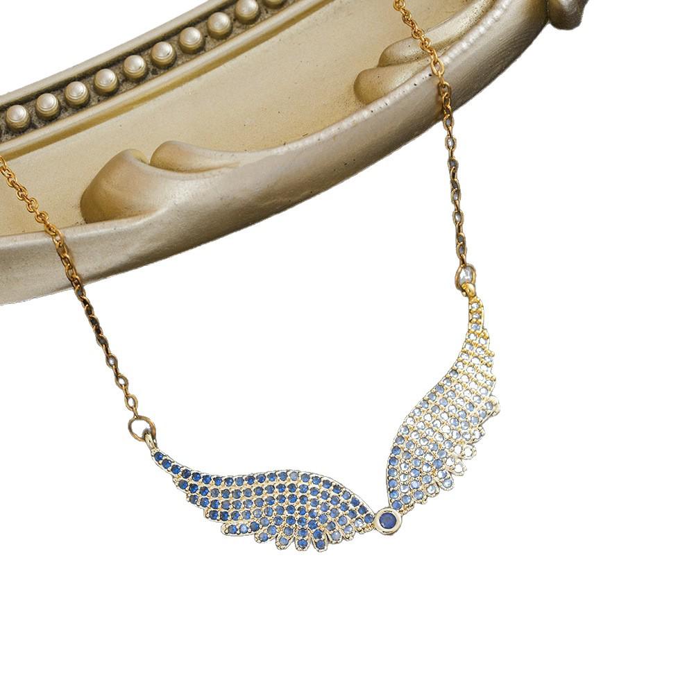 Angel Wings Diamond Necklace - Stylish, Versatile, Collarbone Chain for Women