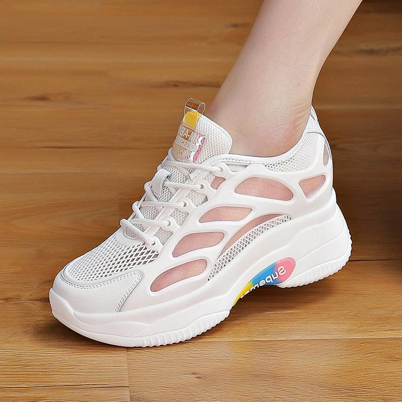 

Trend spring and summer new mesh shoes flat casual sandals heightening shoes women s mesh shoes 40