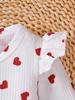 0-18 Months Baby Girl Clothing Outfit 3Pcs Bodysuit Heart Print Long Sleeve Jumpsuit Headband Newborn Baby Autumn Clothes Set