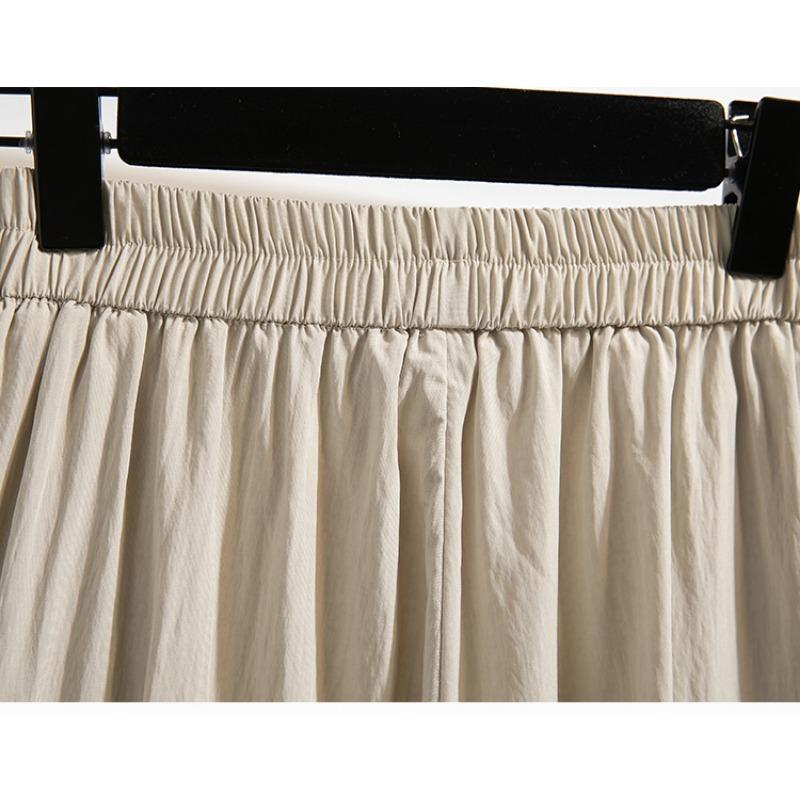 DIMANAF 2025 Spring Summer Plus Size High Waist New Skirts Women Clothing Fashion Loose Pleated Skirt Vintage
