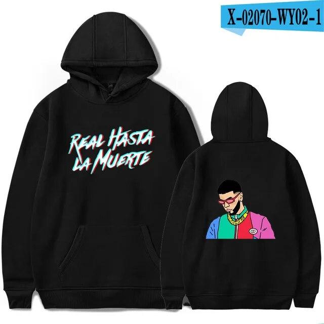 Anuel AA Printed Hoodies Sweatshirt Coat Real Hasta La Muerte casual Tracksuit Costume Unisex Women Clothing Anime Pullover Hoodie