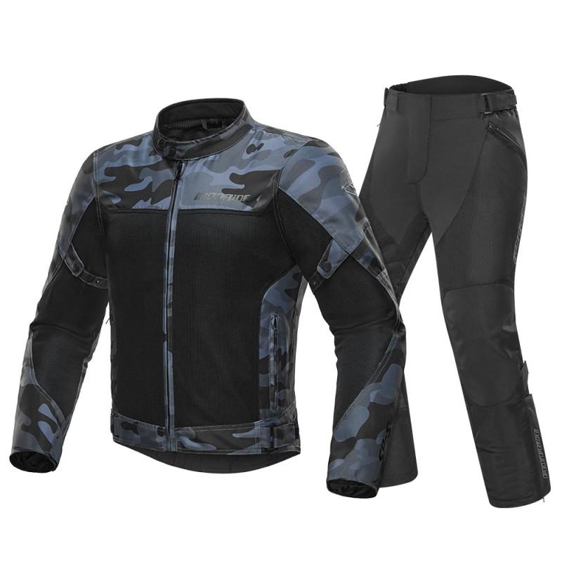 Mens Motorcycle Riding Suit Set Breathable Mesh Long Sleeve Waterproof Off-Road Racing Gear Use