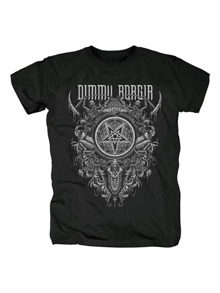 Dimu Borgir Dark Castle Symphonic Metal Rock T-Shirt Men's and Women's Summer Cotton Loose Crew Neck Casual Sports Short Sleeves