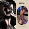 Large size erotic underwear policewoman cos uniform seductive sexy secretary hip wrap open file free of passion