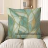 Home Decor Teal & Gold Leaf Pattern Decorative Throw Pillow Pattern Cushion Cover Suitable For Sofa Bedroom Car Pillow Cover