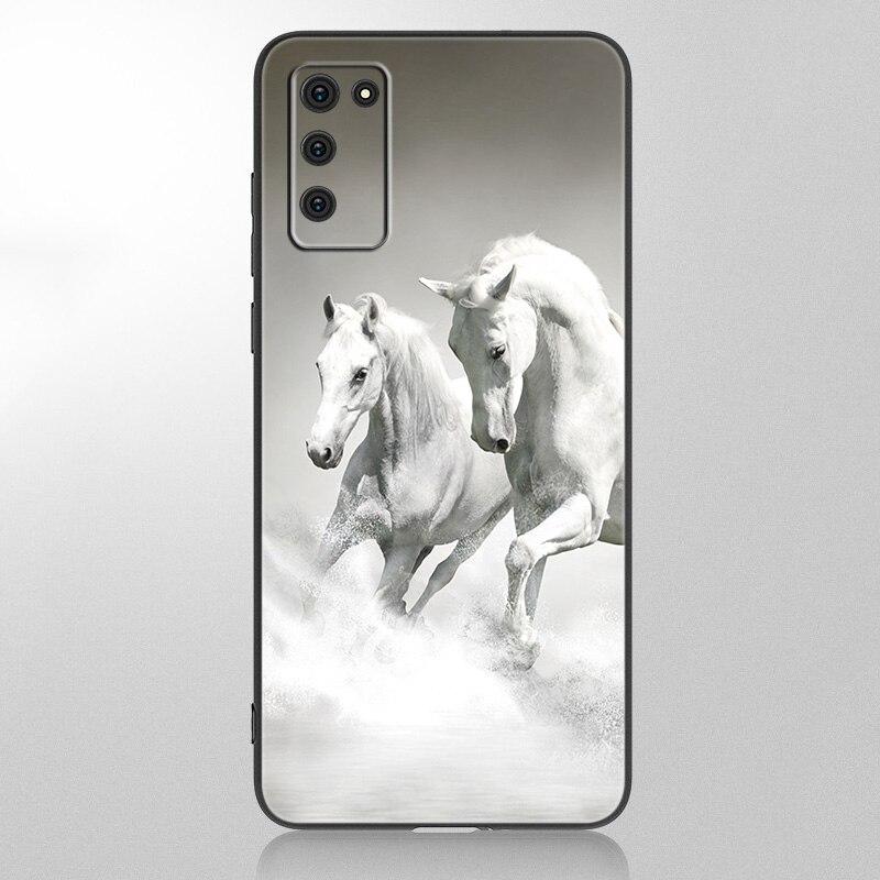 Pouzdro na telefon Horses Running Samsung Galaxy A12 A02S A22 A32 A52 A72 A71 A51 A41 A31 A21 A11 A50 A70 A10S A20S Černý měkký kryt