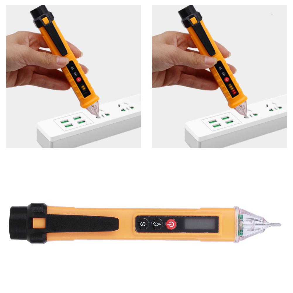 Digital NonContact Current Voltage Detector Test Pen Measuring Instrument AC121000V(Yellow Black )