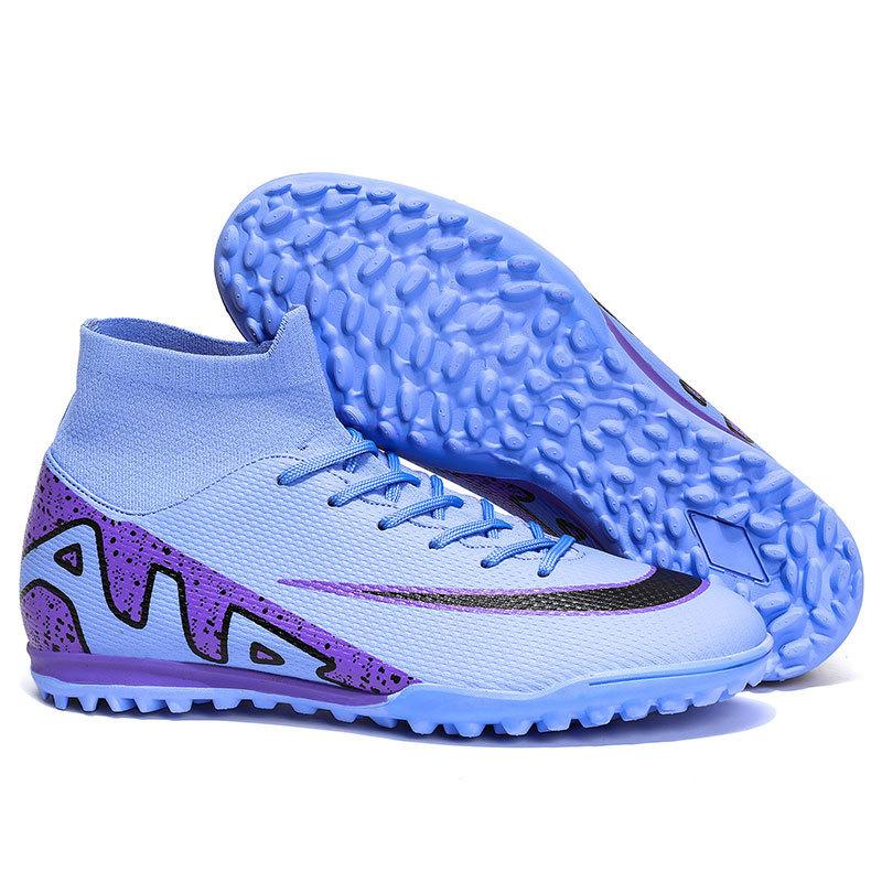 Foreign trade summer new high-top couple football shoes AG long nails TF broken nails student competition training sports football shoes