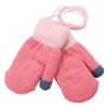 Kids Winter Double Layer Thick Warm Full Finger Stitching Knitted Gloves