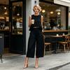 2 Piece Sets for Women Sleeveless Crew Neck Ruffle Tank Top