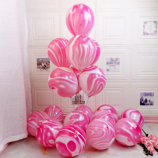 10Pcs/Set 10-inch Party Balloon Marble Agate Pattern Leakproof Anti-burst Thicker Strong Wedding Party Decor Latex Balloon Party Supplies