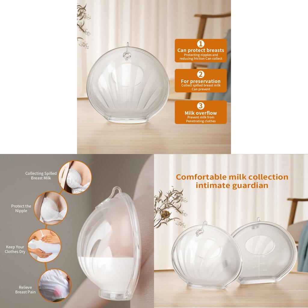 Breastfeeding Milk Collector With Waterproof Silicone For Handsfree Nursing And Leak Prevention