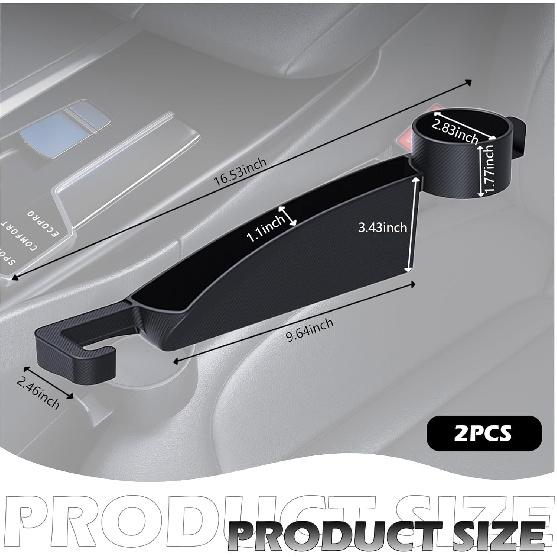2025 New Car Seat Gap Filler Organizer,2PCS Multifunctional Car Side Seat Gap Filler With Cars Cup Holder&Hook,Universal In Between Cars Seats