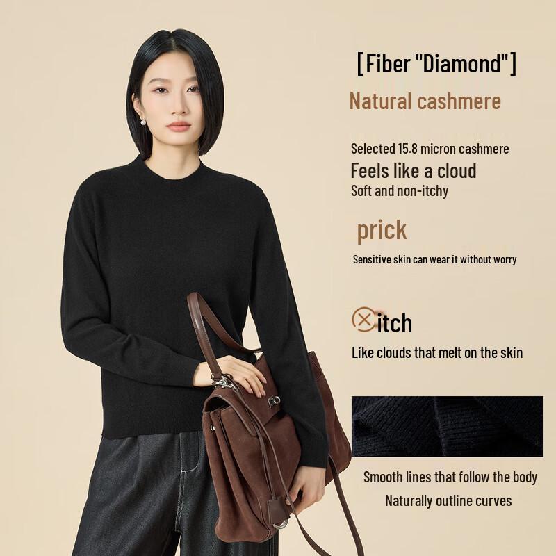 Northern Deer 100% Cashmere Round Neck Pullover Sweater SL17