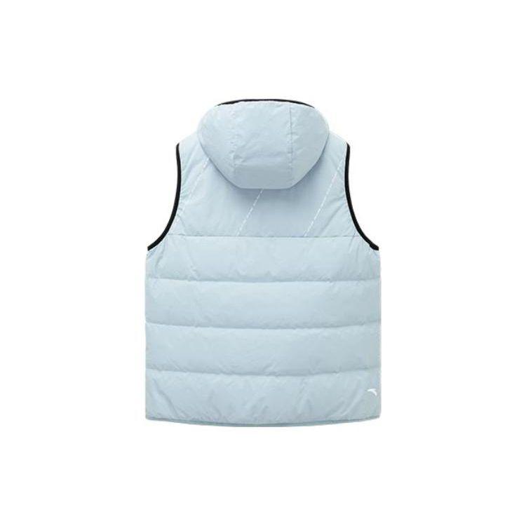 Anta Logo Muster Reißverschluss Kapuze Ärmellose Daunenweste Unisex Westen Blau 172241902-2