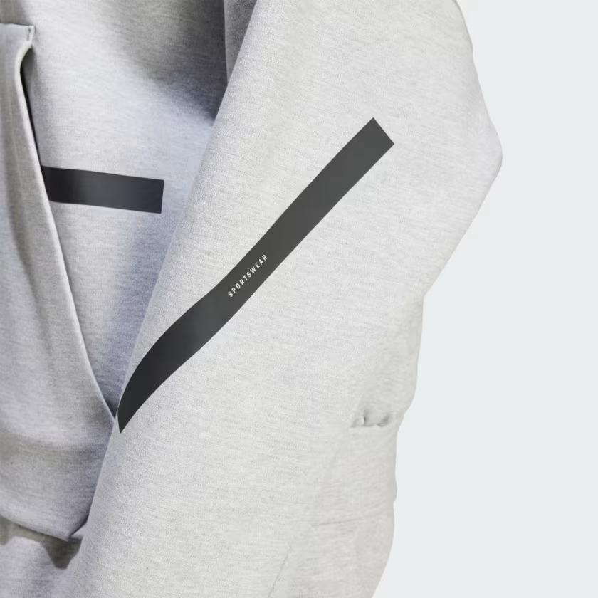 Adidas Z.N.E. Sportswear Hooded Pullover Sweatshirt Women Sweatshirt Gray JD9592