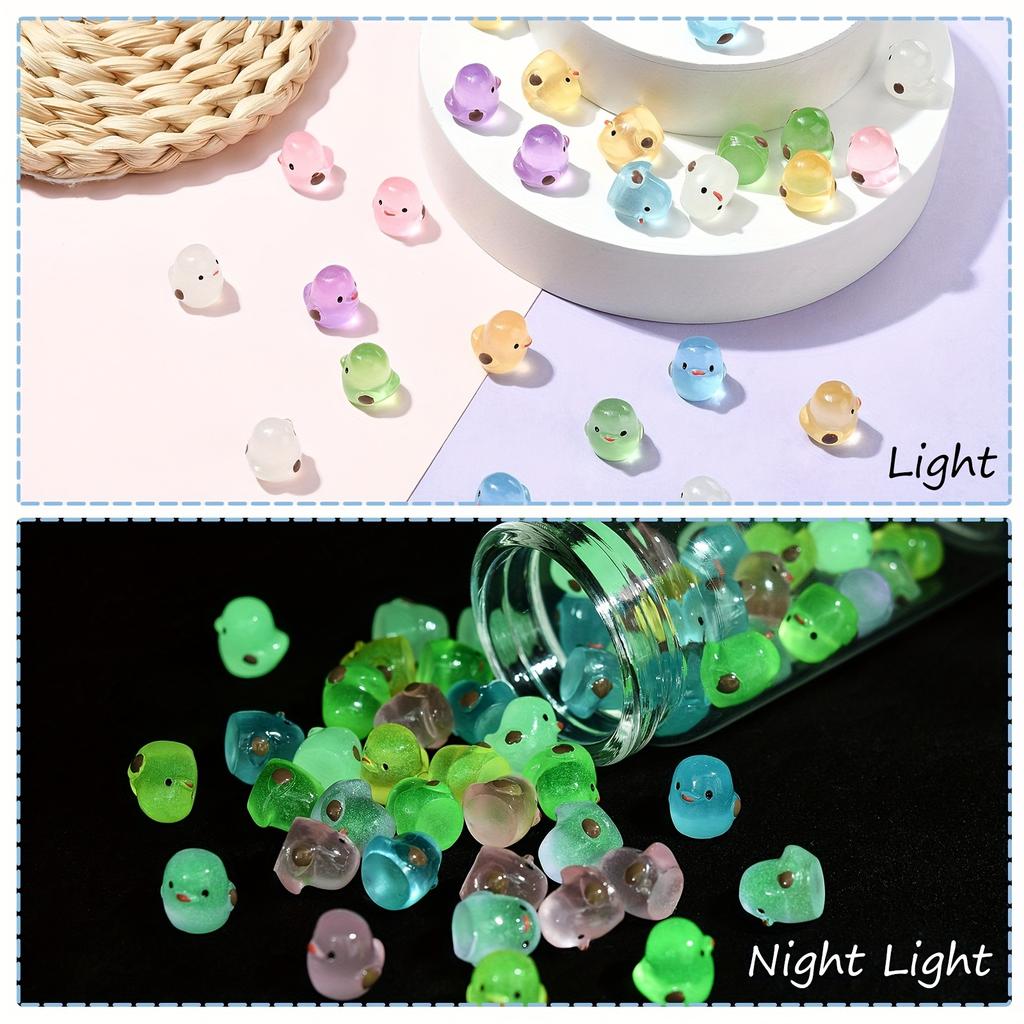 100/50Pc Luminous Mini Resin Chickens Glow In The Dark Tiny Miniature Figurines For Micro Garden Plant Diy Home Party Decor