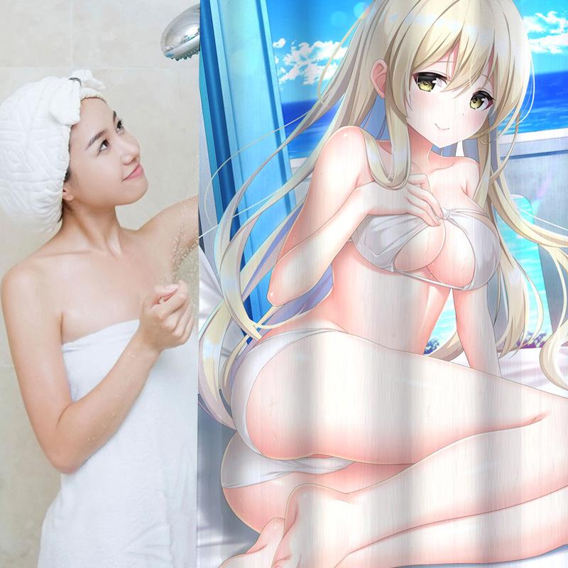 Bad Fortykket Vanntett Gardin Muggsikker dusjforheng Dusj Skillevegger Gardin Dusjgardin Baderomsgardin Fri perforering