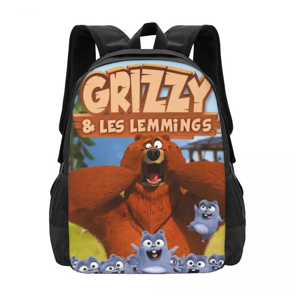 Grizzy N Lemmings Reise-Laptop-Rucksack, Business College Schul-Computertasche Geschenk für Männer & Frauen