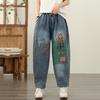 Plus Size Thin Vintage High Waist Casual Loose Women Summer Autumn Jeans Denim Harem Pants